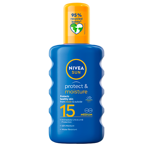 UDSALG Nivea Sun Protect Moisture Spray SPF15 (200 ml) køb billig