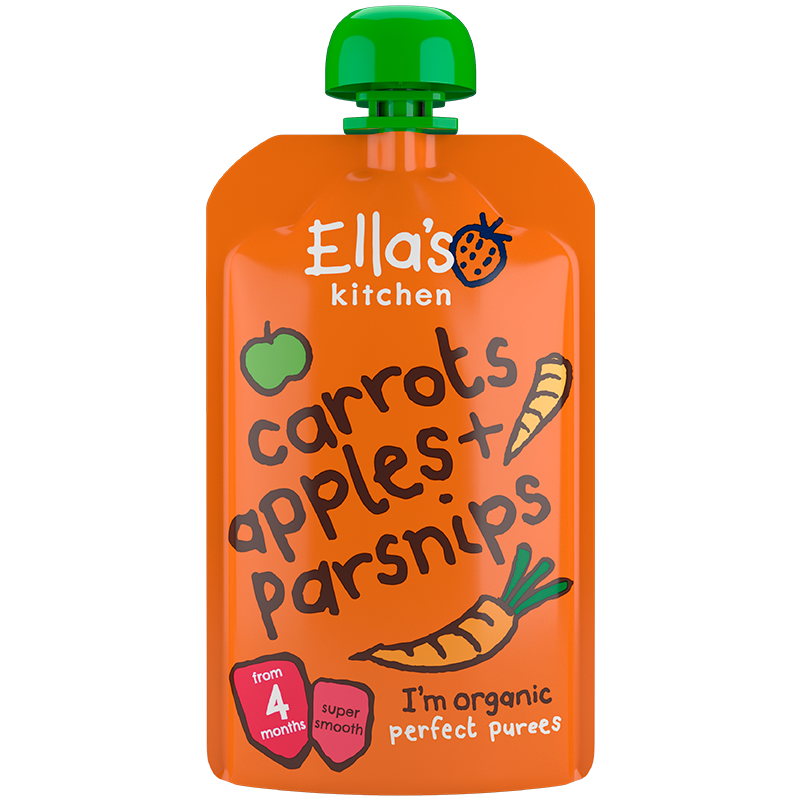 Ellas Kitchen Babymos Gulerod/Æble/Pastinak Ø 4 Mdr (120 gr)