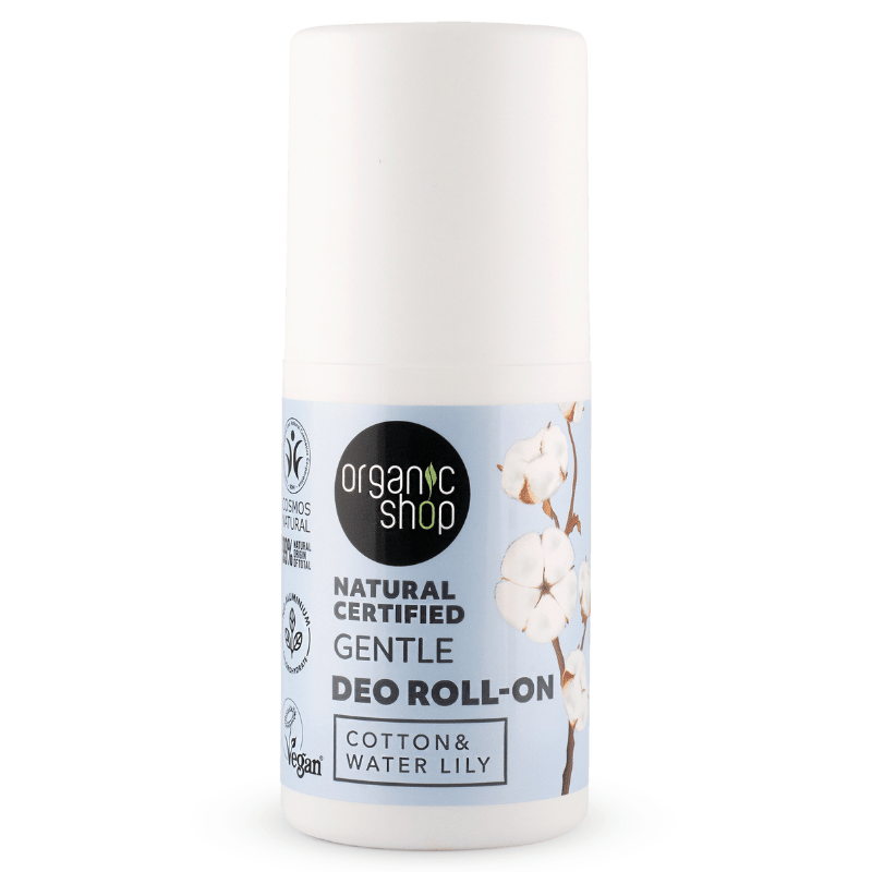 Organic Shop Natural Certified Gentle Deo Roll-On - Cotton & Water Lily (50 ml)