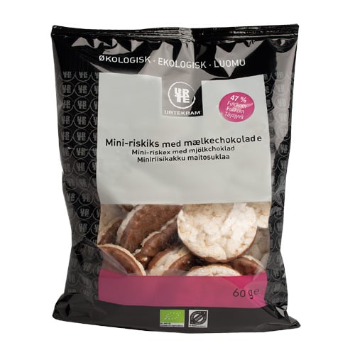 Urtekram Mini Riskager m. Mælkechokolade Ø (60 gr)