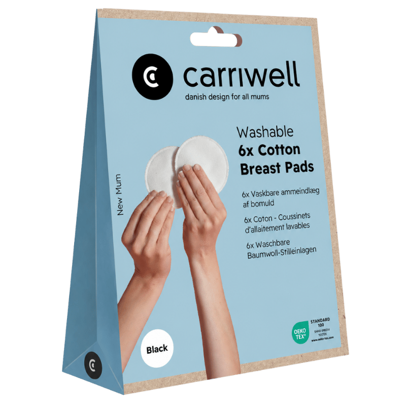 Carriwell Washable Breast Pads Black (6 stk)