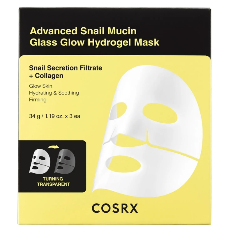 Cosrx Advanced Snail Mucin Glass Glow Hydrogel Mask (3 stk)