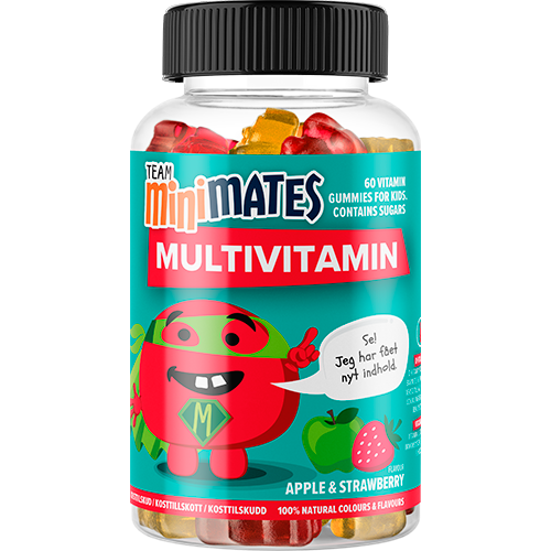 UDSALG Team MiniMates Multi Vitamin Æble Jordbær (60 stk) køb billig