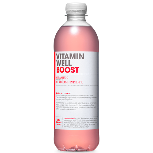 Vitamin Well Boost Hindbær Blåbær (500 ml)
