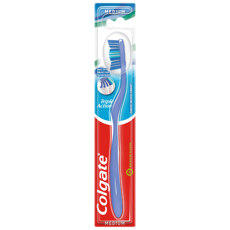 Colgate Triple Action Tandbørste Medium Ass. Farve (1 stk)