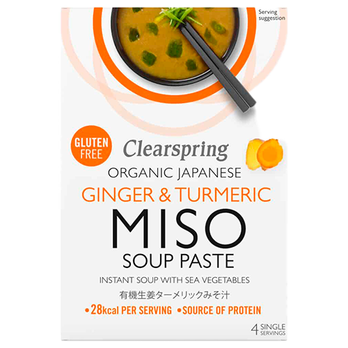 Tilbud Clearspring Miso Soup Paste Ingefær Gurkemeje Ø (4 x 15 g) køb billig