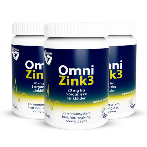 Vintilbud 3 x Biosym OmniZink3 (100 tabl) køb billig