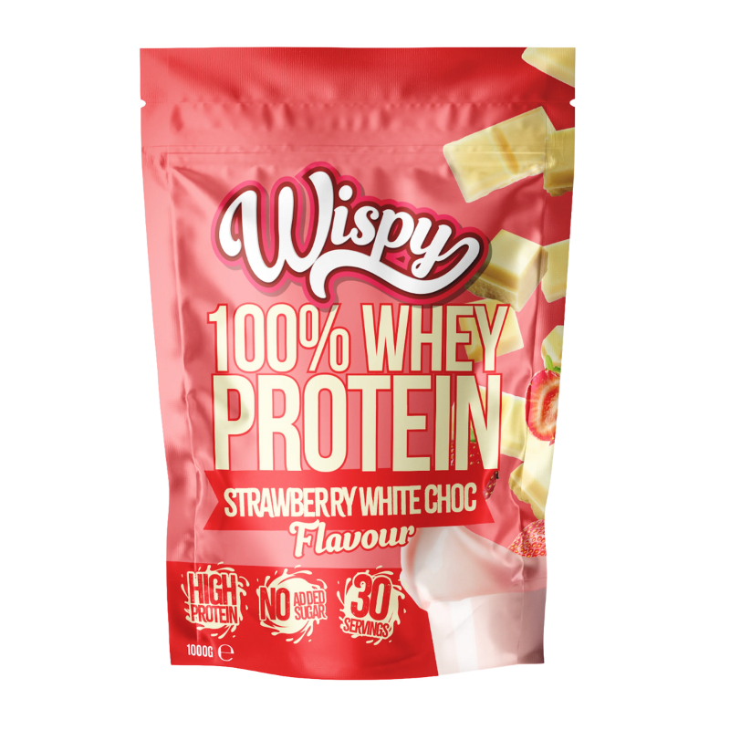 Tilbud Wispy Whey 100 Strawberry White Chocolate (1 kg) køb billig