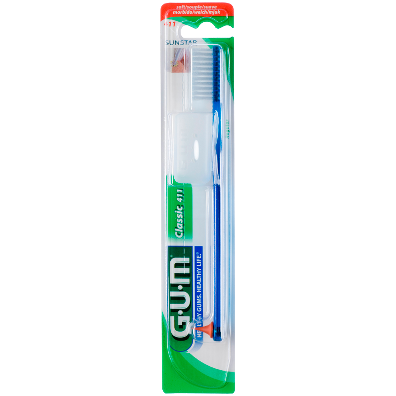 Tilbud GUM Tandbørste Classic 411 Voksen Blød (1 stk) køb billig