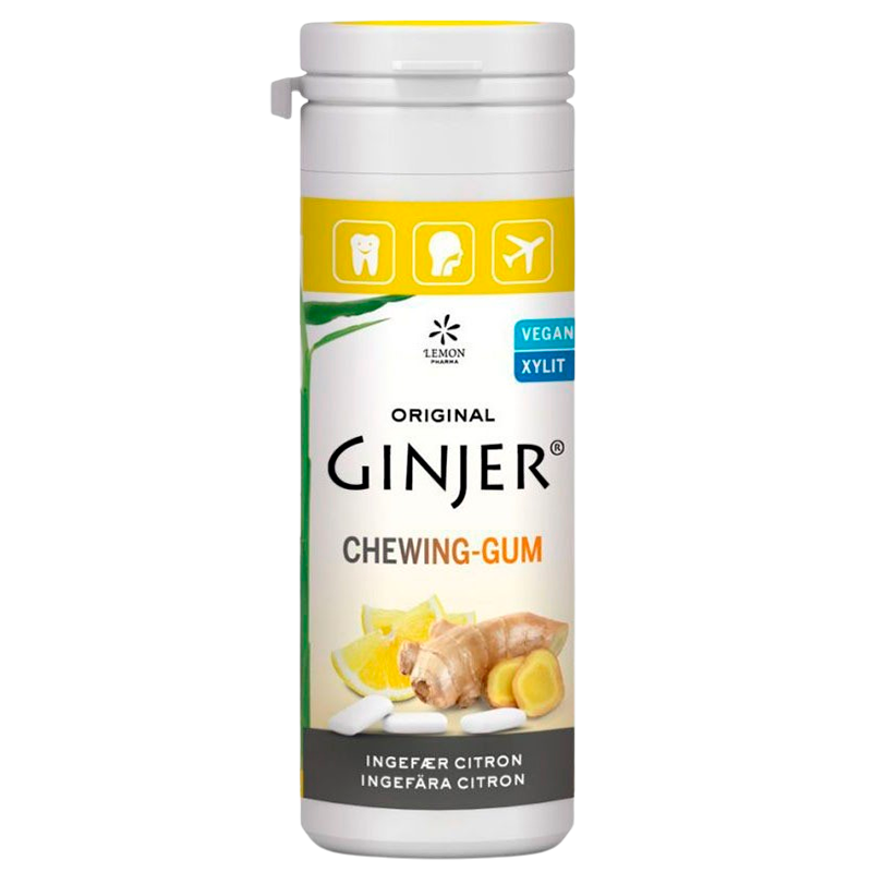 GINJER Ingefær Citron tyggegummi - 30 gr