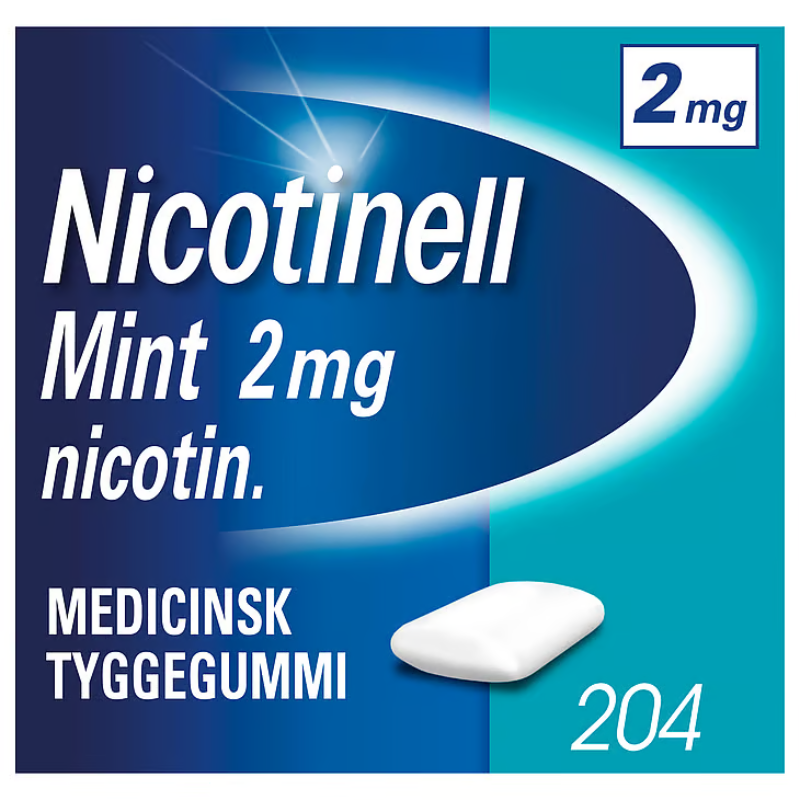 Nicotinell Mint Tyggegummi 2 mg (204 stk)