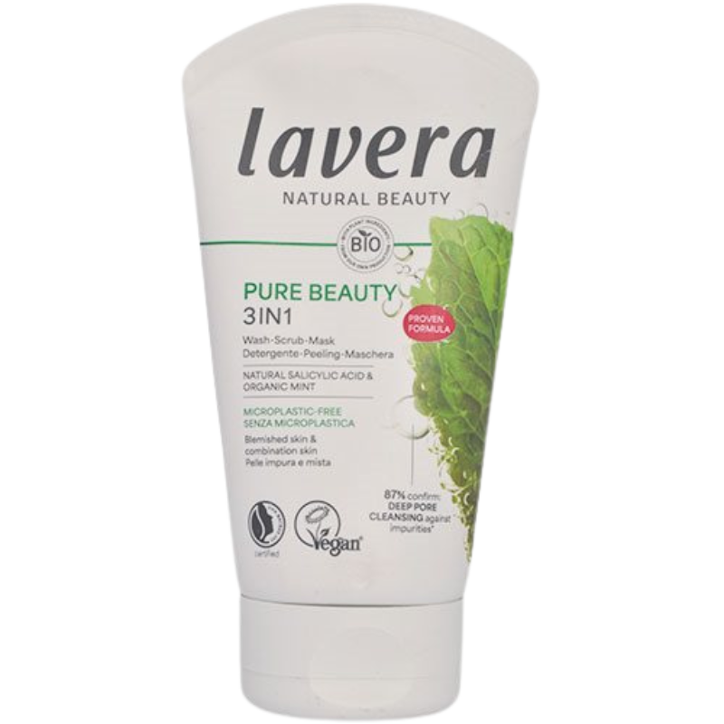 Tilbud Lavera Pure Beauty 3 in 1 Wash Scrub Mask (125 ml) køb billig