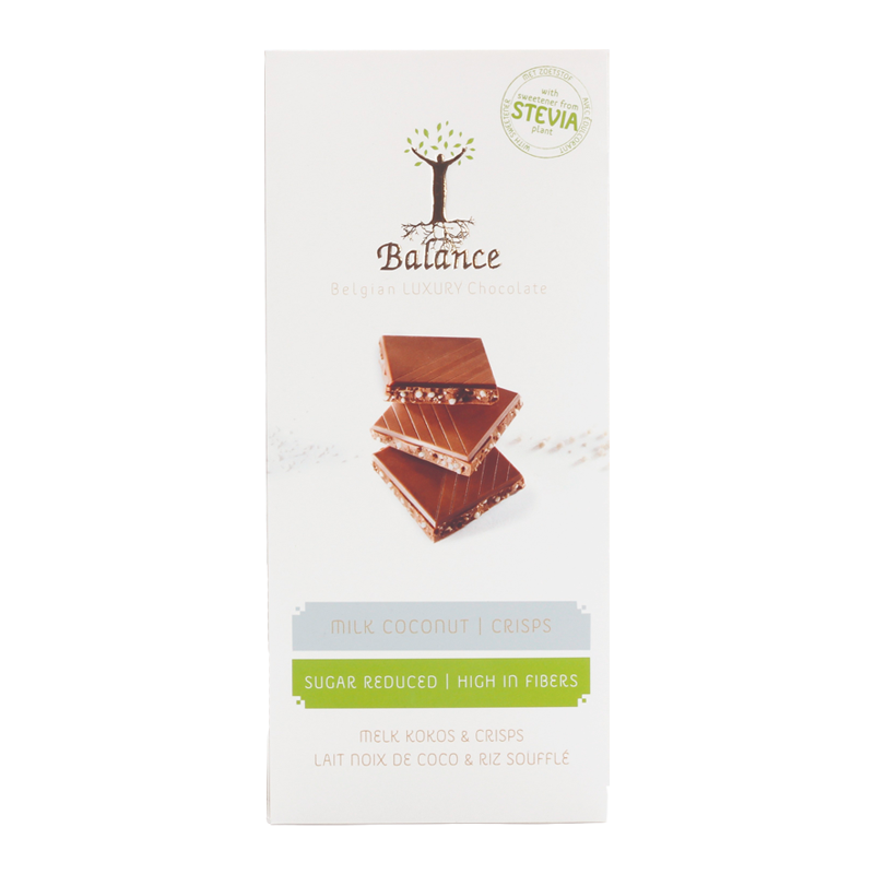 Stevia Balance Plade Mælk Kokos Crisp (85 g)