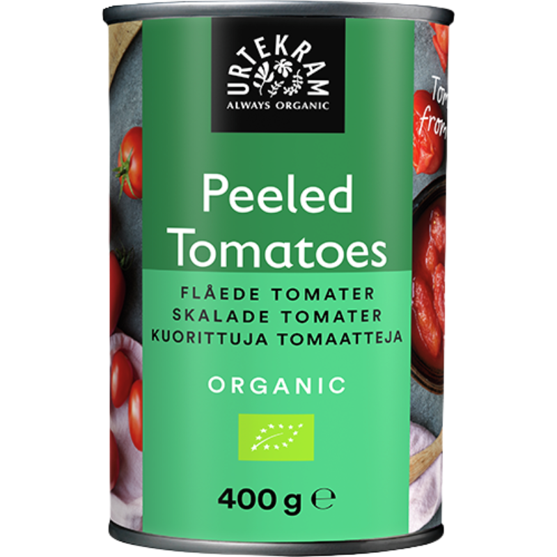 Vintilbud Urtekram Flåede Tomater På Dåse Ø (400 g) køb billig