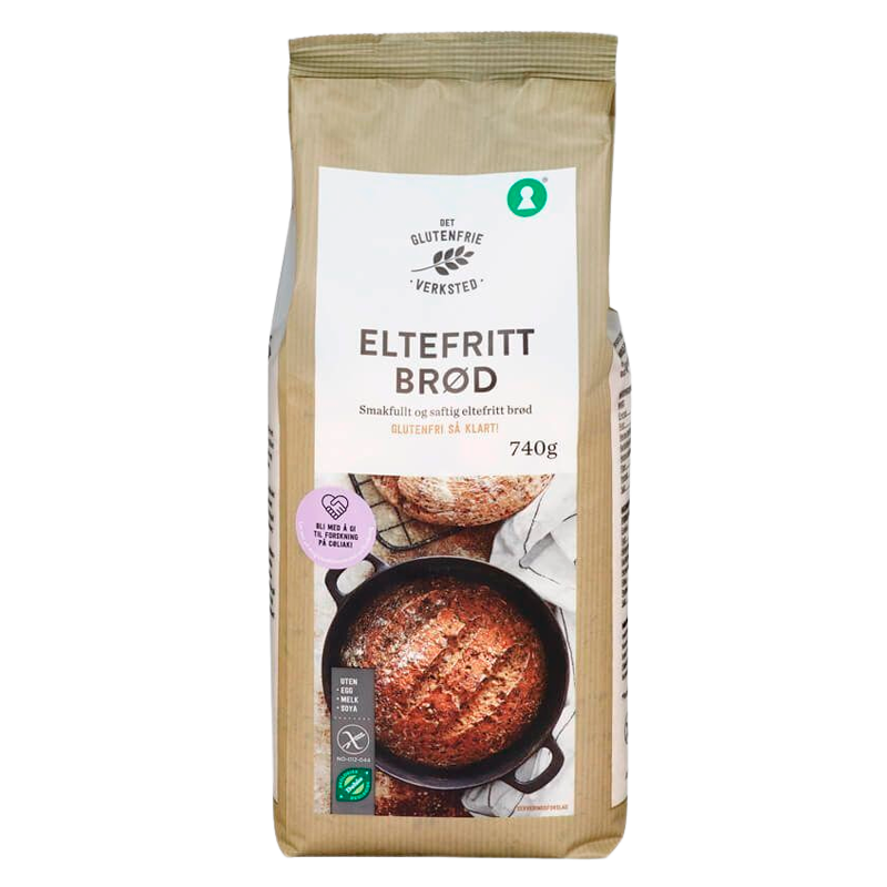 Det Glutenfrie Verksted Æltefri Brød Miks Glutenfri Ø (740 g)