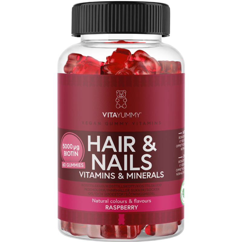 VitaYummy Hair & Nails Raspberry (60 stk)