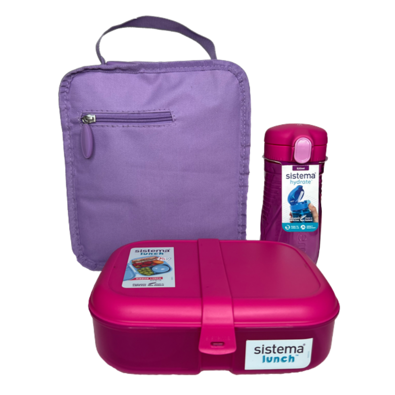 UDSALG Sistema Lunchtime 3 Pack Pink Purple (1 sæt) køb billig