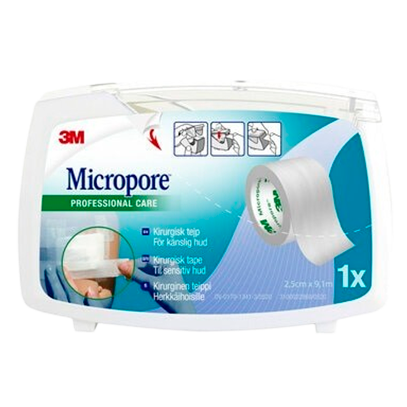 3M Micropore Kirurgisk Tape Hvid 2,5 cm x 9,14 m (1 stk)