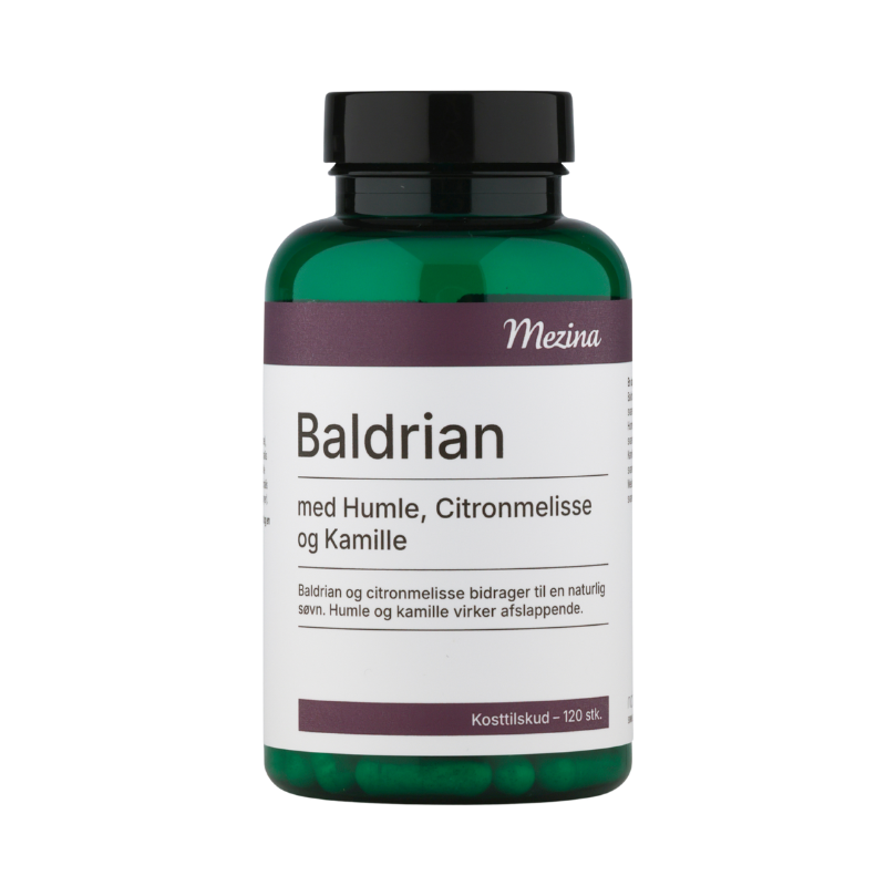 Tilbud Mezina Baldrian Humle Citronmelisse Kamille (120 kaps) køb billig