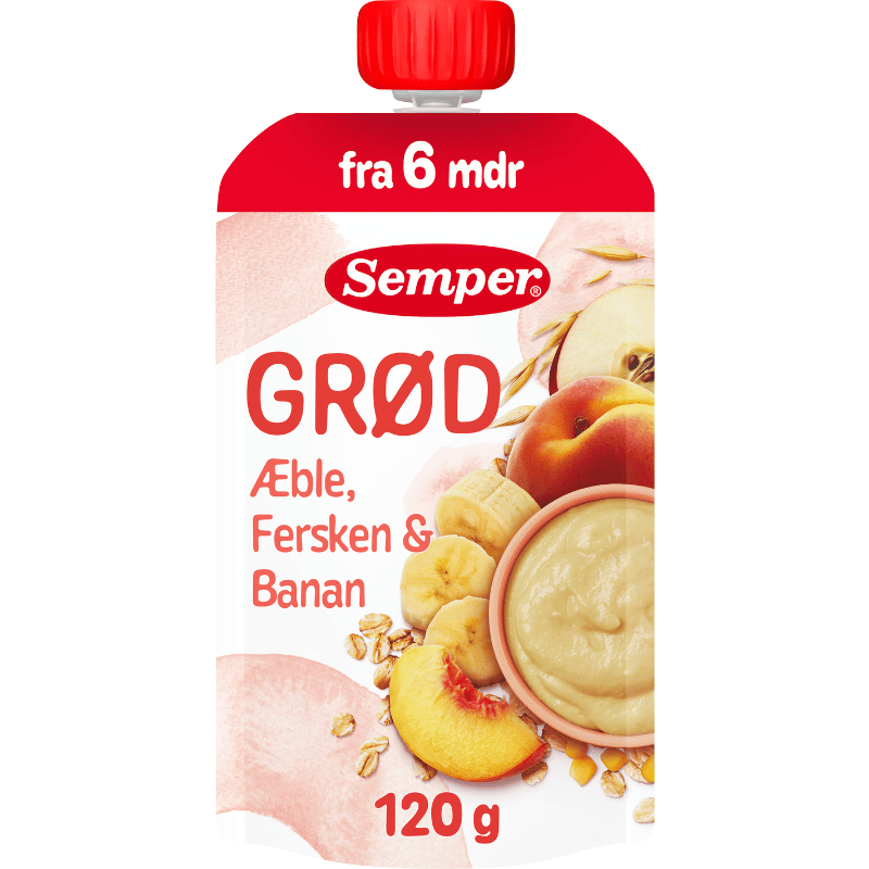 Semper Grød Smoothie Æble/Fersken/Banan 6M (120 g)